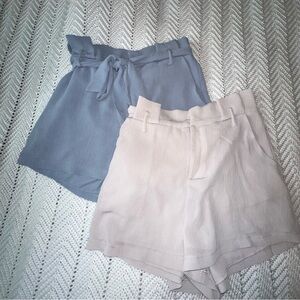 Bundle - 2 pair of Lush Paperbag Shorts (blue and cream) - Medium